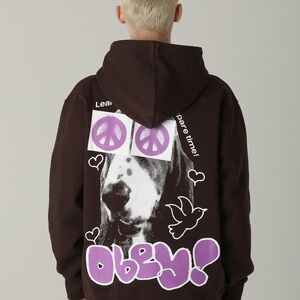 Obey Peace Eyes Graphic Hoodie Mens Medium New Dog Sweatshirt Streetwear